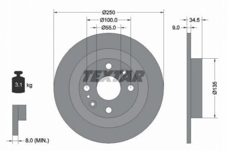 Гальмівні диски TEXTAR 92061700 (фото 1)