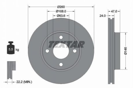 Тормозные диски TEXTAR 92063503
