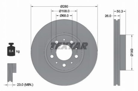 Тормозные диски TEXTAR 92066703 (фото 1)