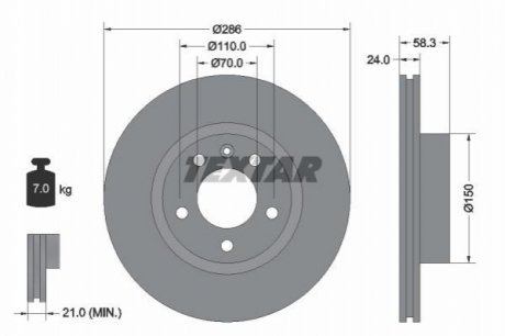Тормозные диски TEXTAR 92066903 (фото 1)