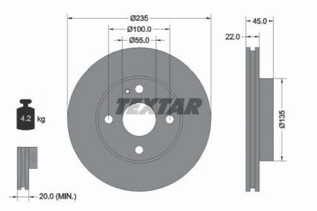 Тормозные диски TEXTAR 92071500 (фото 1)