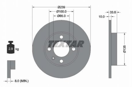 Гальмівні диски TEXTAR 92071903 (фото 1)