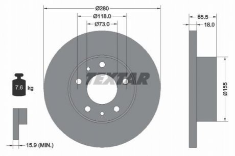 Гальмівні диски TEXTAR 92073703 (фото 1)