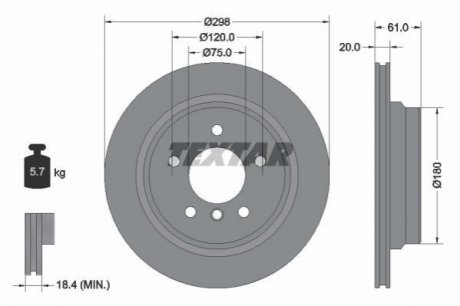 Тормозной диск TEXTAR 92075103