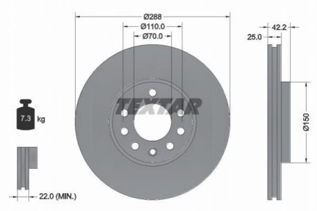 Гальмівні диски TEXTAR 92075603 (фото 1)