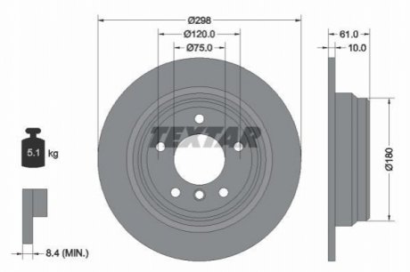 Гальмівний диск TEXTAR 92076603