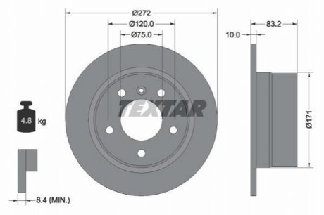 Тормозные диски TEXTAR 92076703 (фото 1)