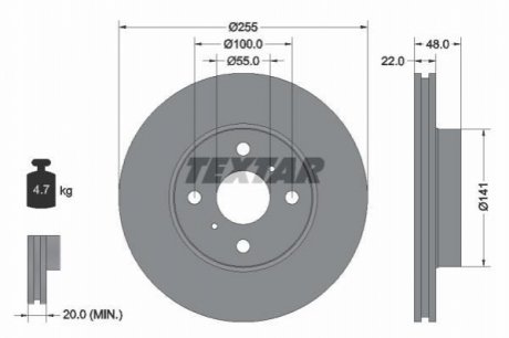 Гальмівні диски TEXTAR 92077203 (фото 1)