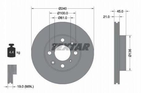 Тормозные диски TEXTAR 92077800 (фото 1)