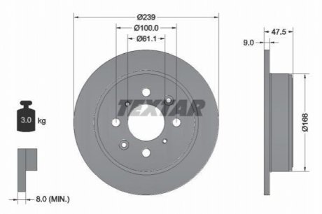 Тормозные диски TEXTAR 92077903 (фото 1)