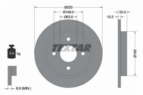 Гальмівні диски TEXTAR 92088403