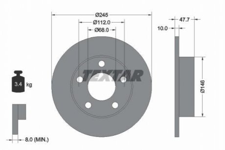 Тормозные диски TEXTAR 92088503 (фото 1)