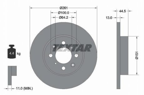 Тормозные диски TEXTAR 92090100 (фото 1)