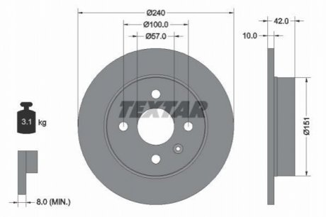 Тормозные диски TEXTAR 92092003 (фото 1)