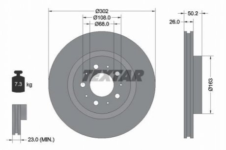 Передній гальмівний диск TEXTAR 92092300