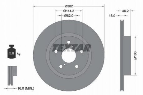 Передний тормозной диск TEXTAR 92093500 (фото 1)