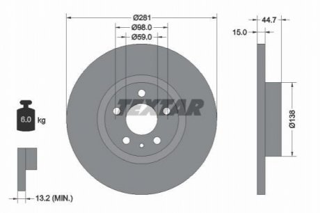 Гальмівні диски TEXTAR 92096400 (фото 1)
