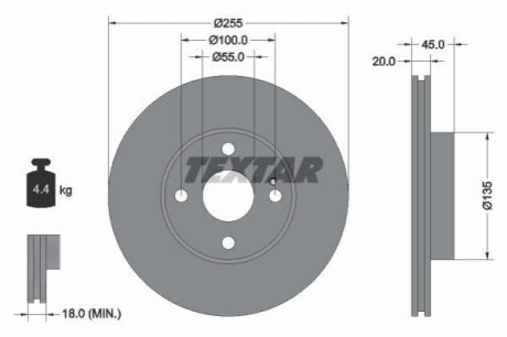 Передний тормозной диск TEXTAR 92096800