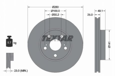 Тормозные диски TEXTAR 92096903 (фото 1)