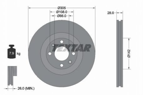 Тормозные диски TEXTAR 92097103