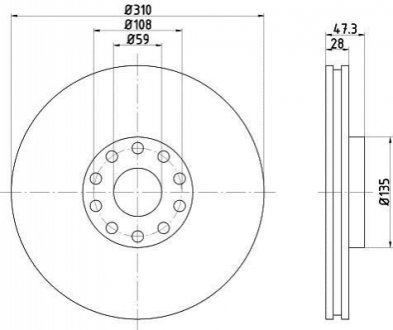 Передний тормозной диск TEXTAR 92097500 (фото 1)