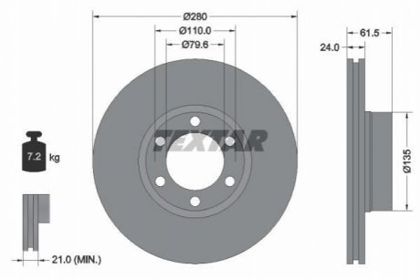Тормозные диски TEXTAR 92097703 (фото 1)