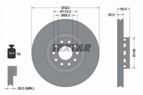 Тормозные диски TEXTAR 92098305 (фото 1)