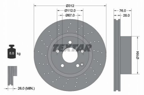 Гальмівні диски TEXTAR 92099305 (фото 1)