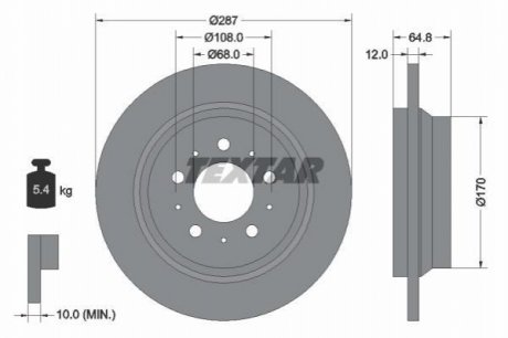 Тормозные диски TEXTAR 92100703 (фото 1)