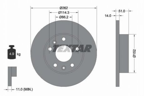 Гальмівні диски TEXTAR 92102900