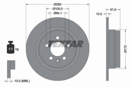 Гальмівні диски TEXTAR 92103500 (фото 1)