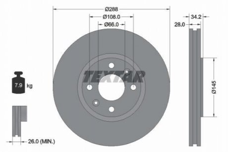 Гальмівні диски TEXTAR 92107800