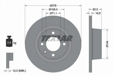 Гальмівні диски TEXTAR 92107900
