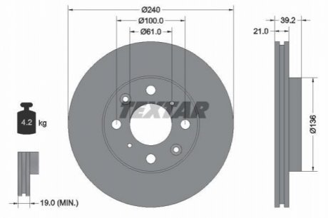 Тормозной диск TEXTAR 92110300 (фото 1)