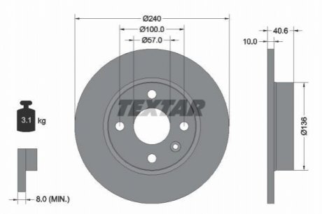 Тормозные диски TEXTAR 92111003
