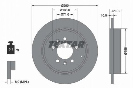 Задний тормозной диск TEXTAR 92112000
