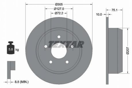 Гальмівні диски TEXTAR 92113700 (фото 1)