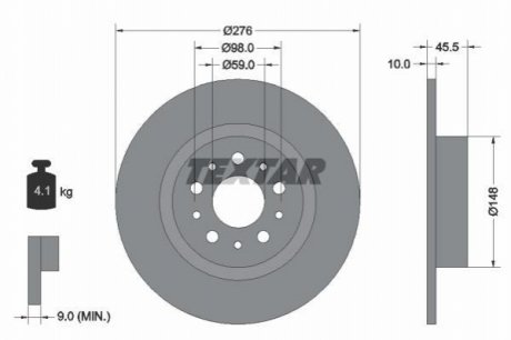 Тормозные диски TEXTAR 92114703 (фото 1)
