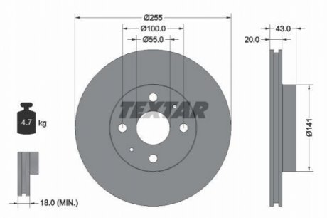Тормозные диски TEXTAR 92115603