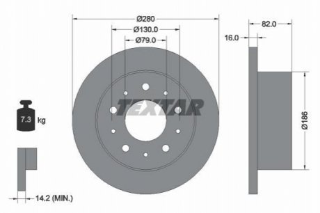 Тормозные диски TEXTAR 92116203 (фото 1)