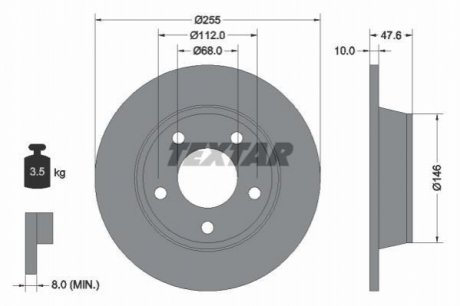 Тормозной диск TEXTAR 92117303 (фото 1)