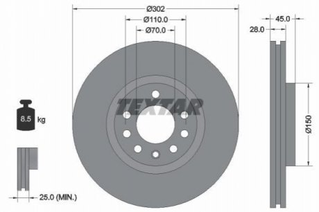 Гальмівні диски TEXTAR 92118303 (фото 1)
