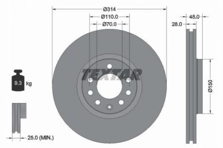 Гальмівні диски TEXTAR 92118803 (фото 1)