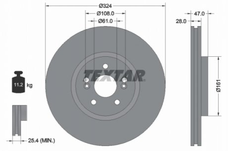 Гальмівні диски TEXTAR 92119405 (фото 1)