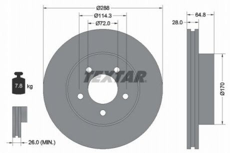 Передній гальмівний диск TEXTAR 92119705 (фото 1)