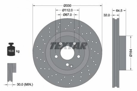 Передний тормозной диск TEXTAR 92120205 (фото 1)