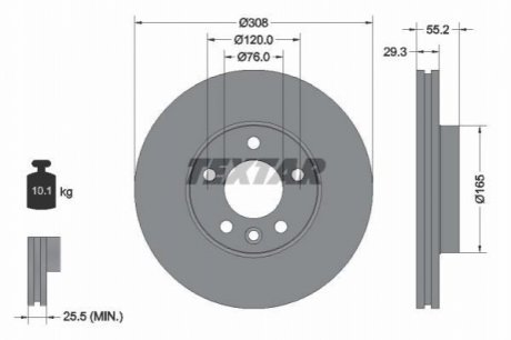Тормозной диск TEXTAR 92121205