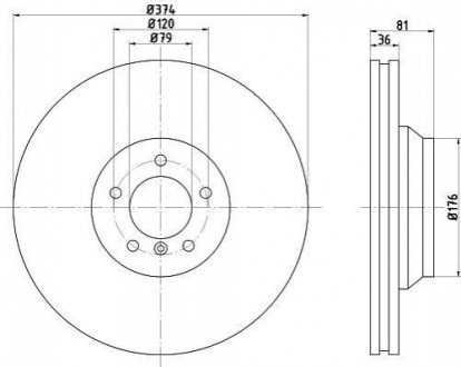 Передний тормозной диск TEXTAR 92123003 (фото 1)