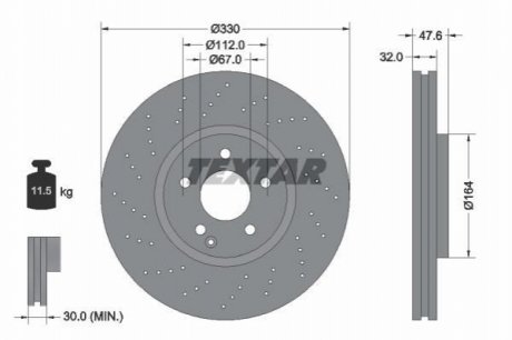 Тормозной диск TEXTAR 92124100 (фото 1)