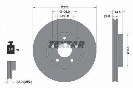 Гальмівні диски TEXTAR 92124803 (фото 1)